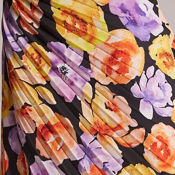 Anthropologie Geisha Designs Floral Asymmetrical Hem Midi Dress - Picture 5 of 17